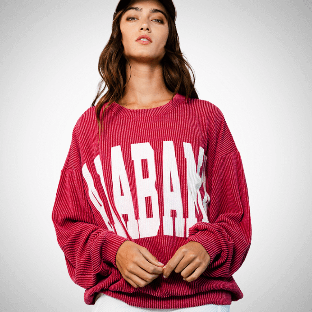 Graphic ALABAMA Oversized Sweatshirt Made in USA