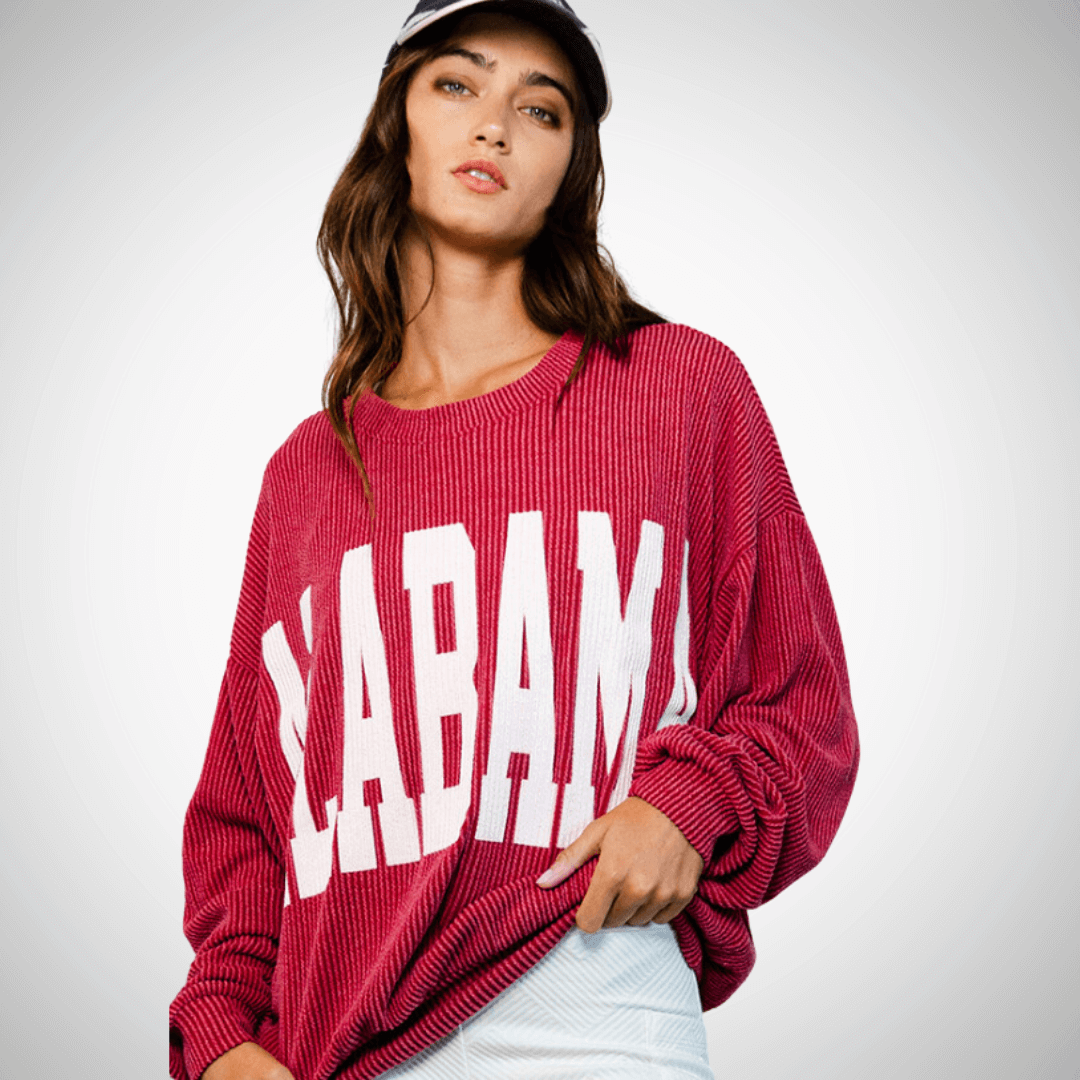 Graphic ALABAMA Oversized Sweatshirt Made in USA