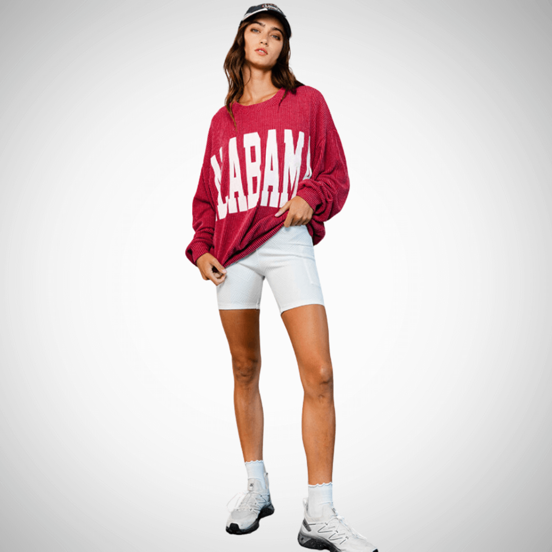 Graphic ALABAMA Oversized Sweatshirt Made in USA