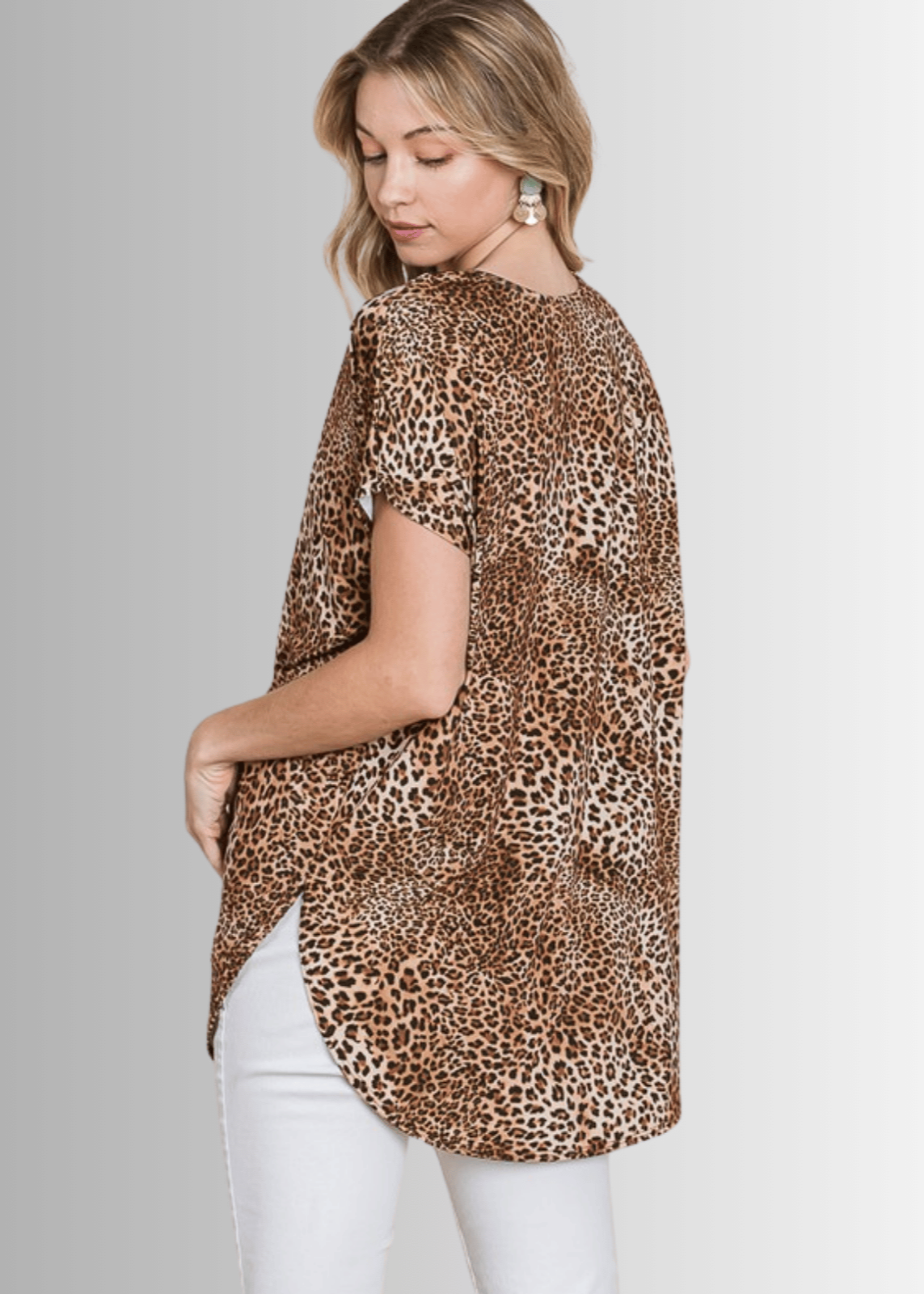 Nora V-Neck Animal Print Jersey Tunic