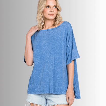 Aubree Cotton Slub Mineral Washed Top