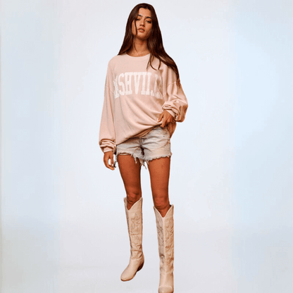 Graphic NASHVILLE Oversized Sweatshirt Made in USA