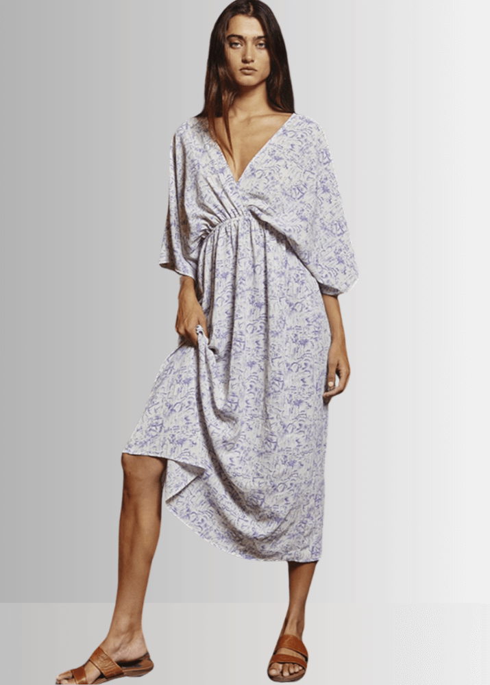 Adalyn V-neck Kimono Maxi Dress