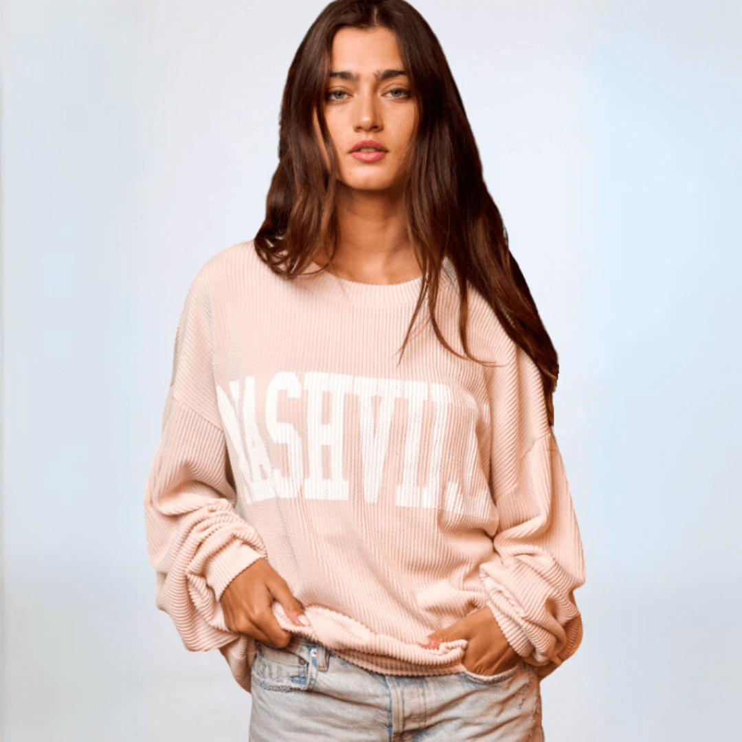 Graphic NASHVILLE Oversized Sweatshirt Made in USA
