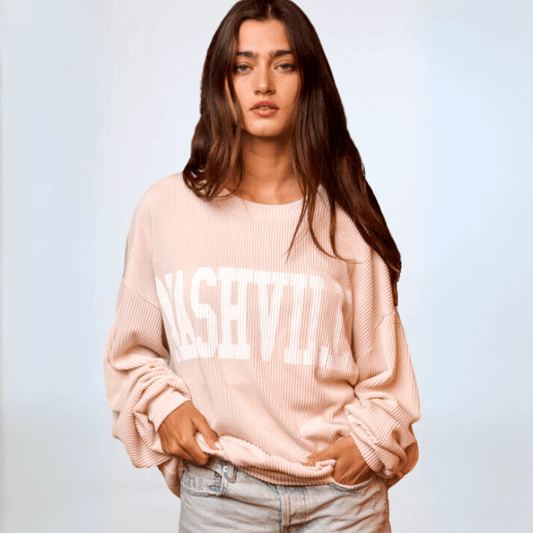 Graphic NASHVILLE Oversized Sweatshirt Made in USA