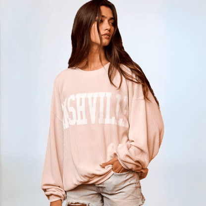 Graphic NASHVILLE Oversized Sweatshirt Made in USA