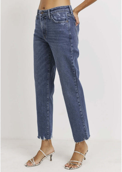 Distressed Cropped Trendy Denim Jeans Made in USA