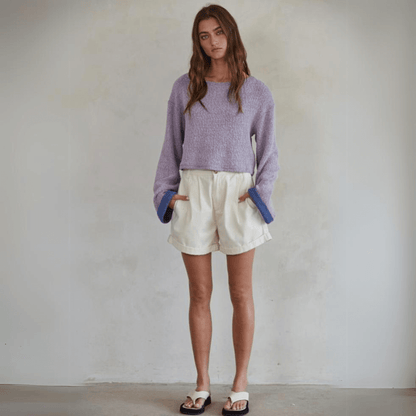 Lavender Jessamine Cropped Pullover