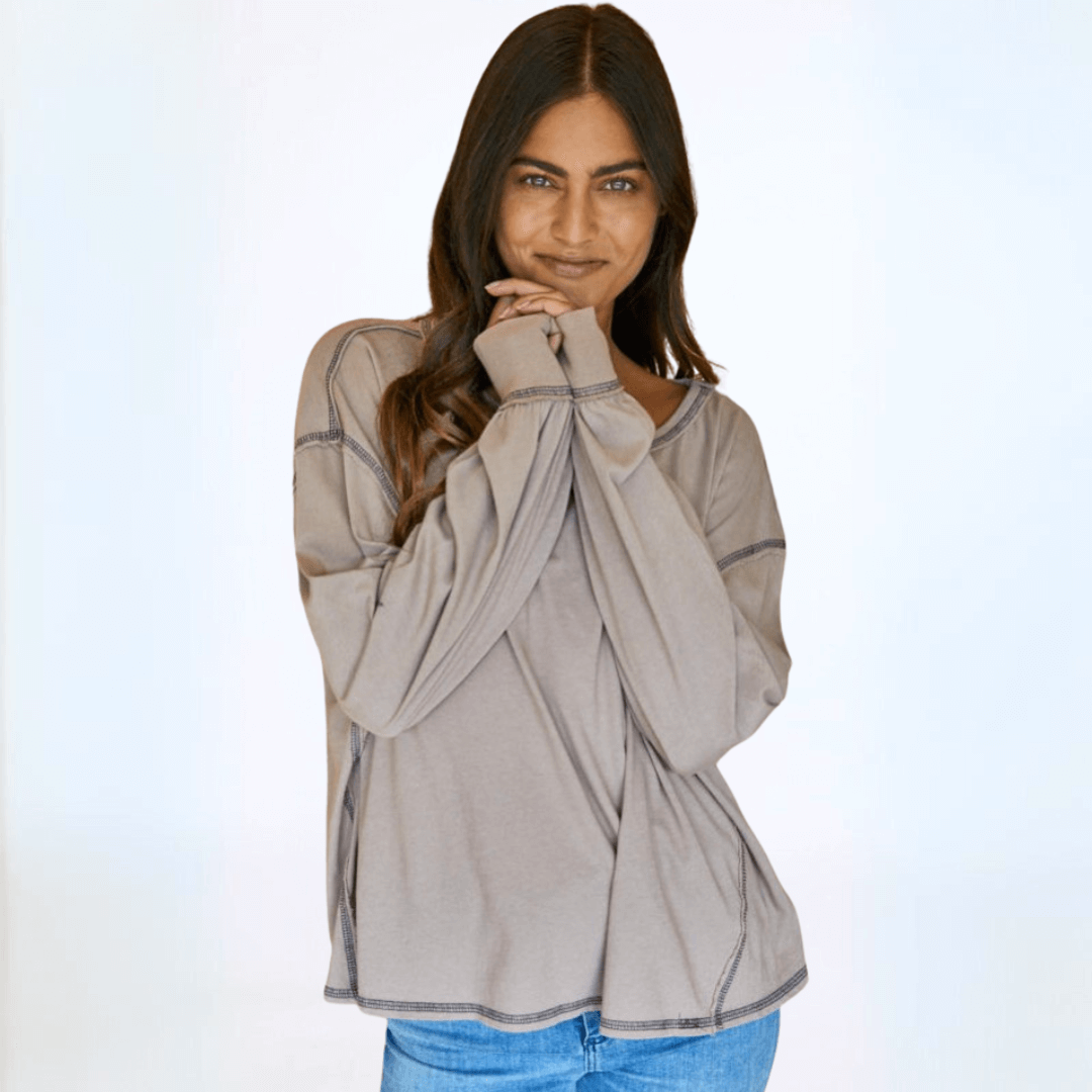 Owen Stitch Detail Cotton Tee Made in USA