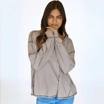 Owen Stitch Detail Cotton Tee Made in USA