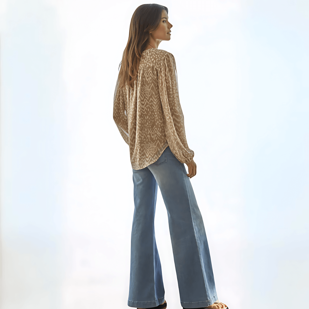 Emilia Tie Neck Top Made in USA