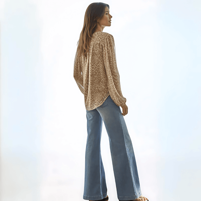 Emilia Tie Neck Top Made in USA