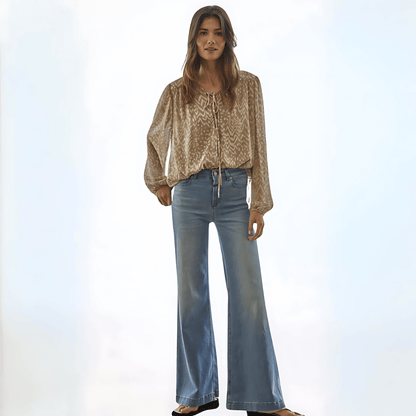 Emilia Tie Neck Top Made in USA