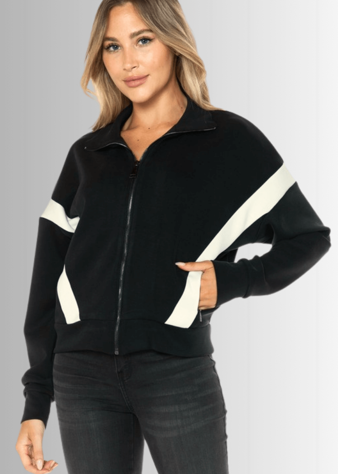 Steph Dreamy Soft Color Block Track Jacket