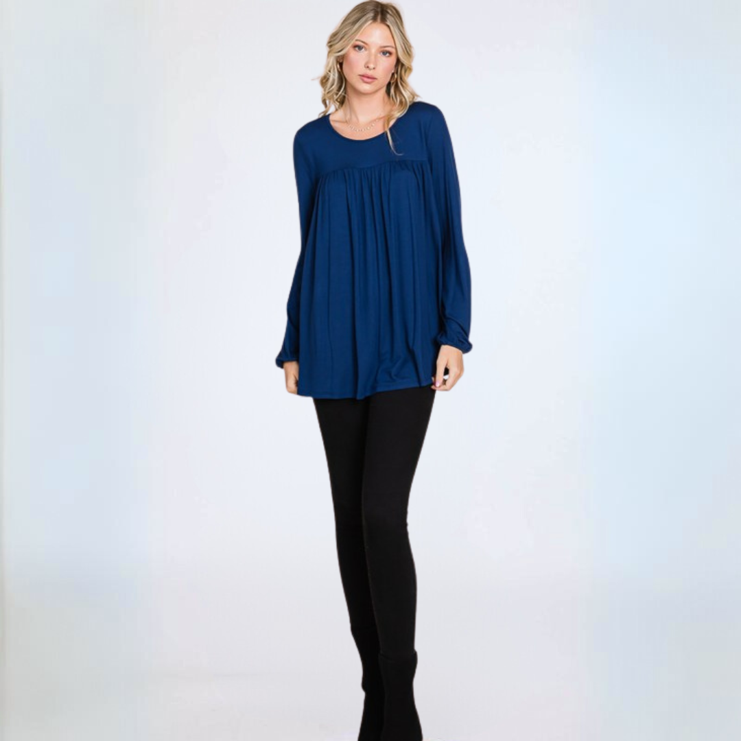 Jersey Knit Long Sleeve Tunic Made in USA