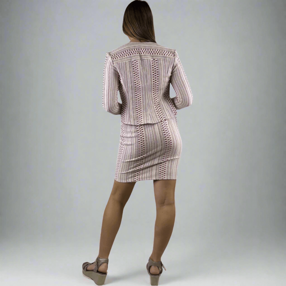 NOVALIE Designer Textured Fitted Sheath Dress Made in USA