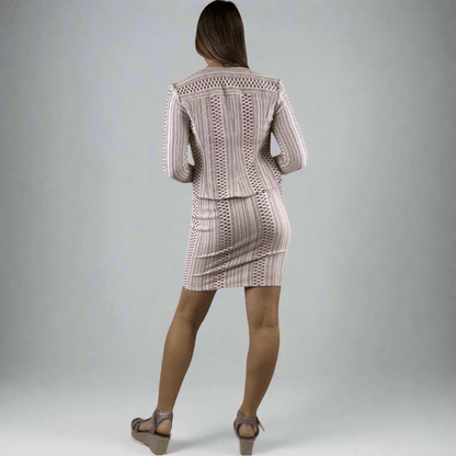 NOVALIE Designer Textured Fitted Sheath Dress Made in USA