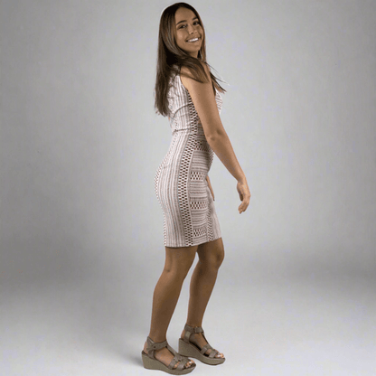 NOVALIE Designer Textured Fitted Sheath Dress Made in USA