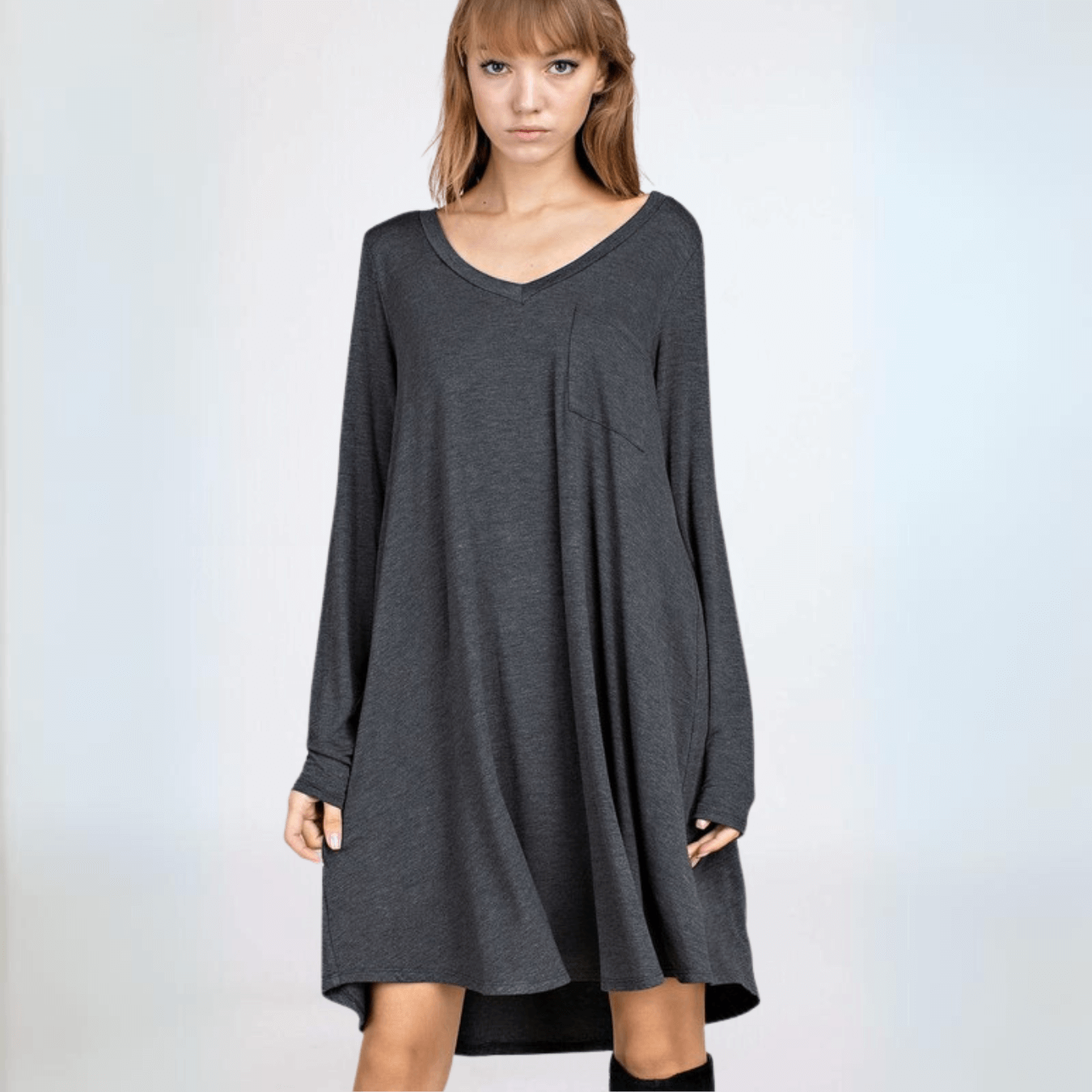 Charcoal Grey Bamboo Dress/Tunic Made in USA