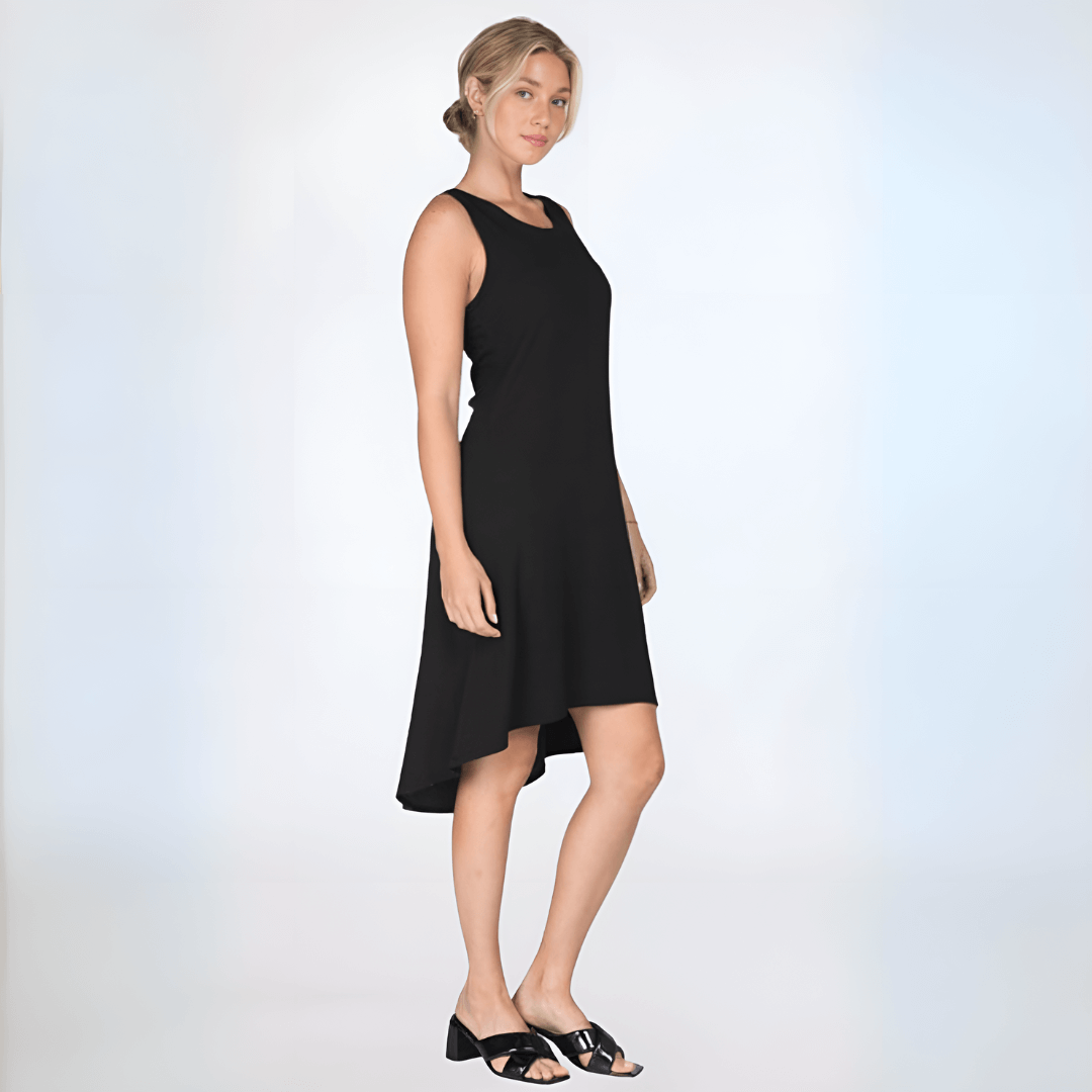 A-Line High-Low Black Dress Made in USA