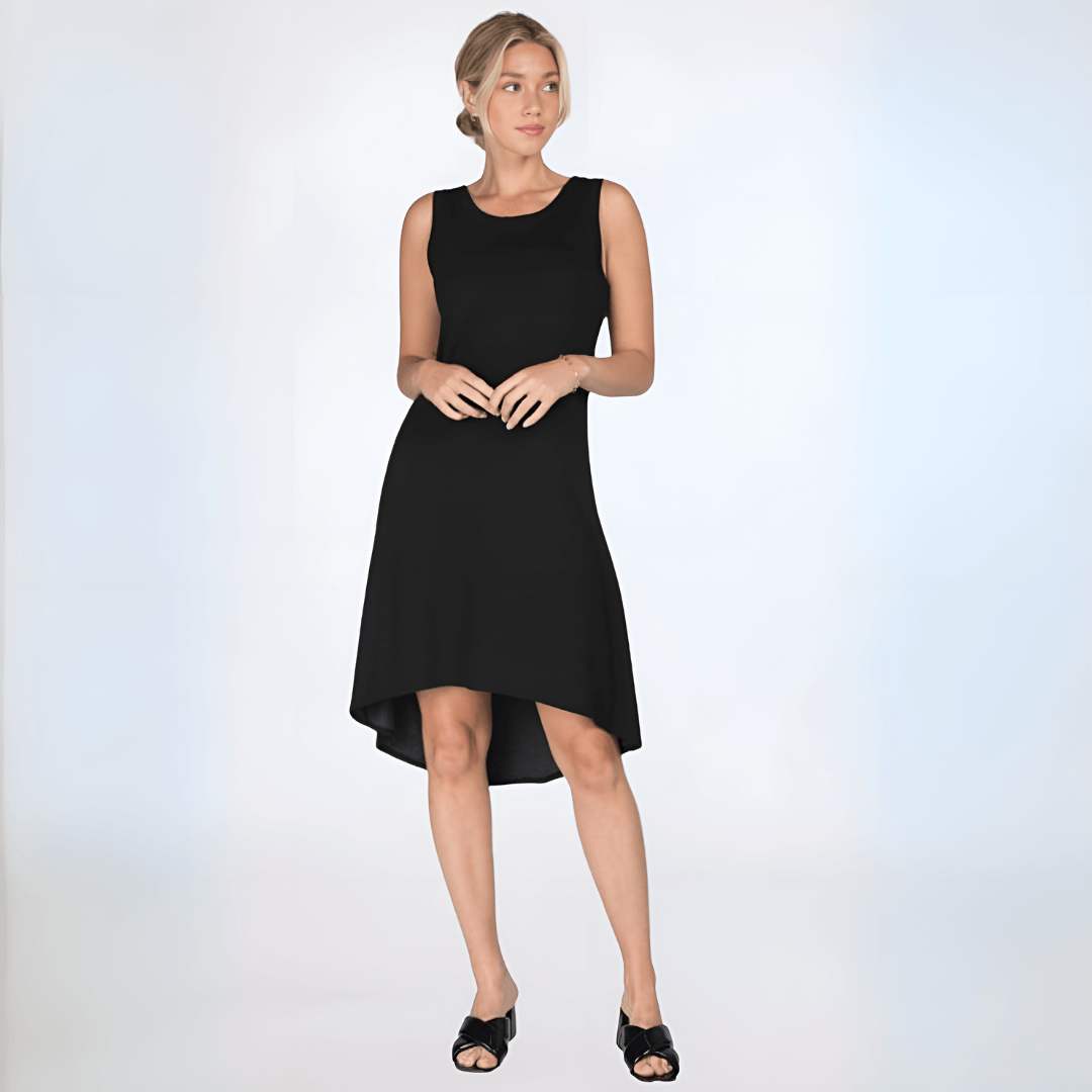 A-Line High-Low Black Dress Made in USA