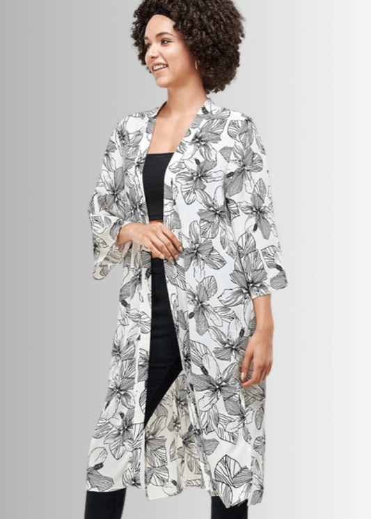 Mira Open Front Floral Kimono