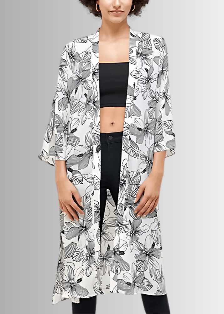 Mira Open Front Floral Kimono