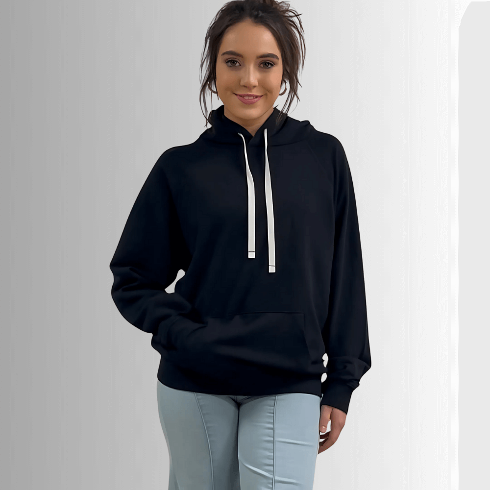 Celeste French Terry Hoodie in Black Made in USA