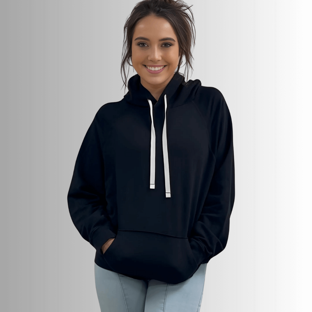 Celeste French Terry Hoodie in Black Made in USA