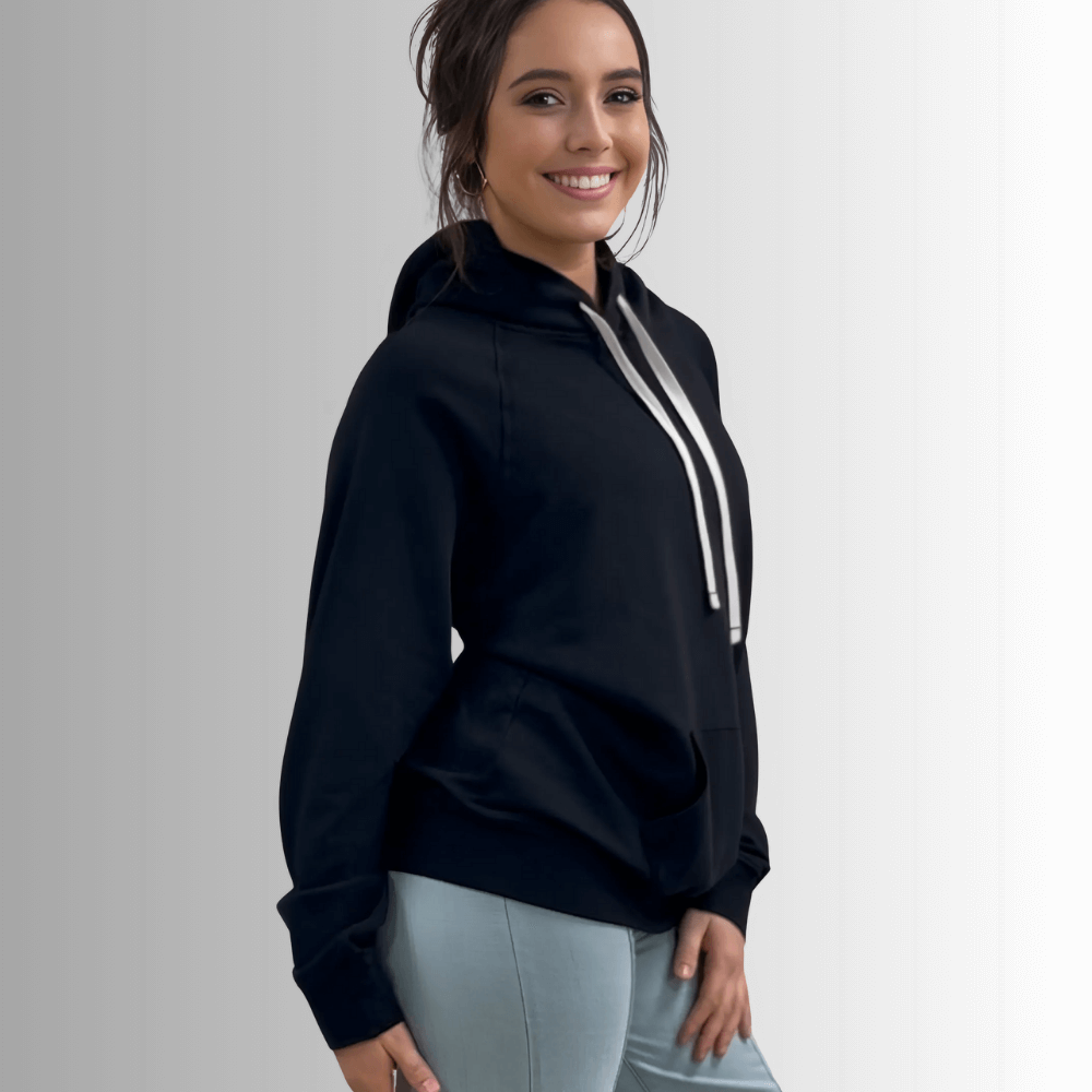 Celeste French Terry Hoodie in Black Made in USA