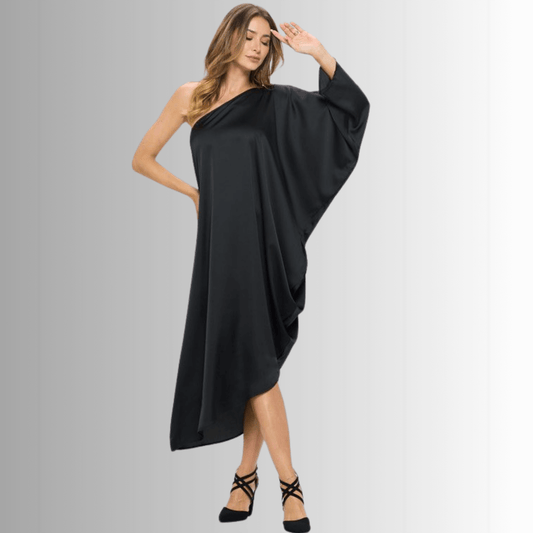 One Shoulder Asymmetrical Cocktail Dress Made in USA