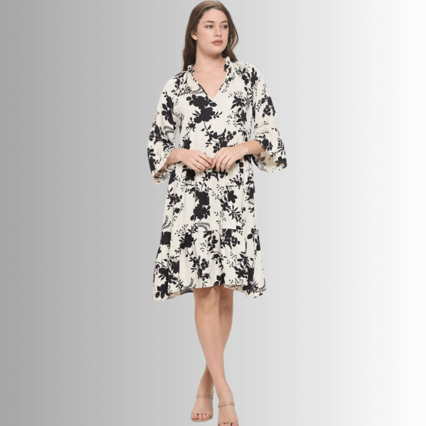 Becca Floral Tiered Dress Made in USA