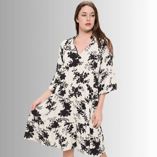 Becca Floral Tiered Dress Made in USA