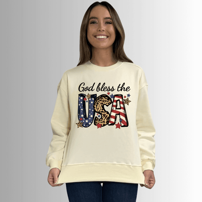 God Bless USA Graphic Cotton Fleece