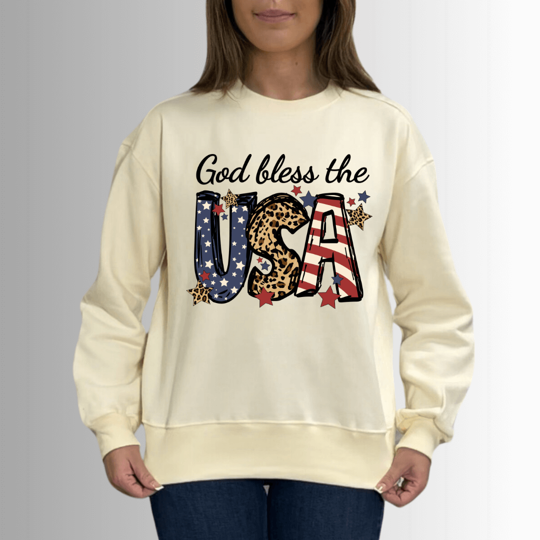 God Bless USA Graphic Cotton Fleece