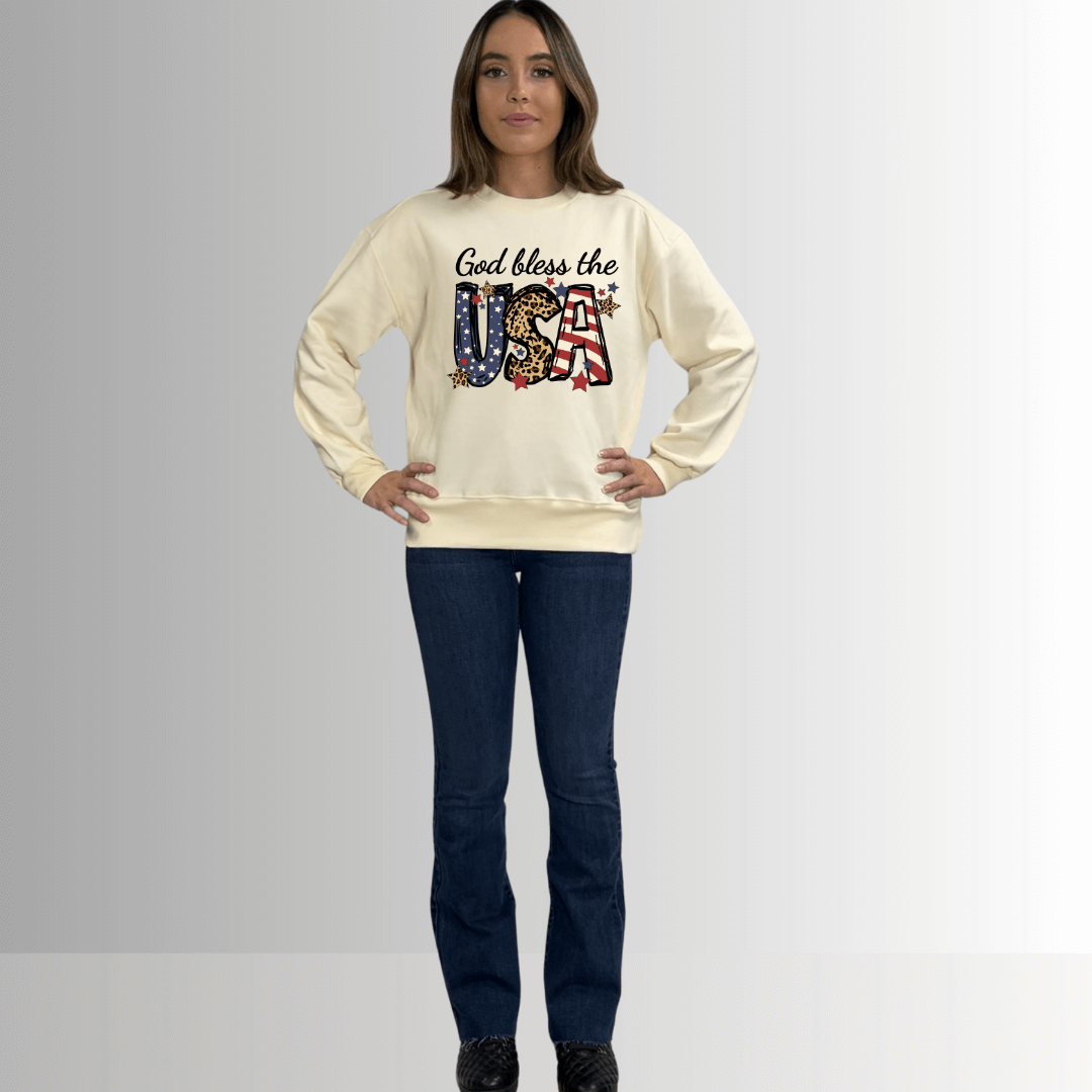 God Bless USA Graphic Cotton Fleece
