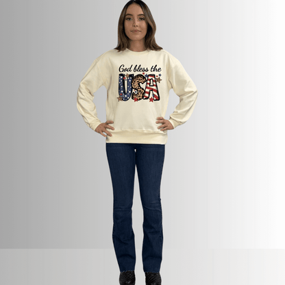 God Bless USA Graphic Cotton Fleece