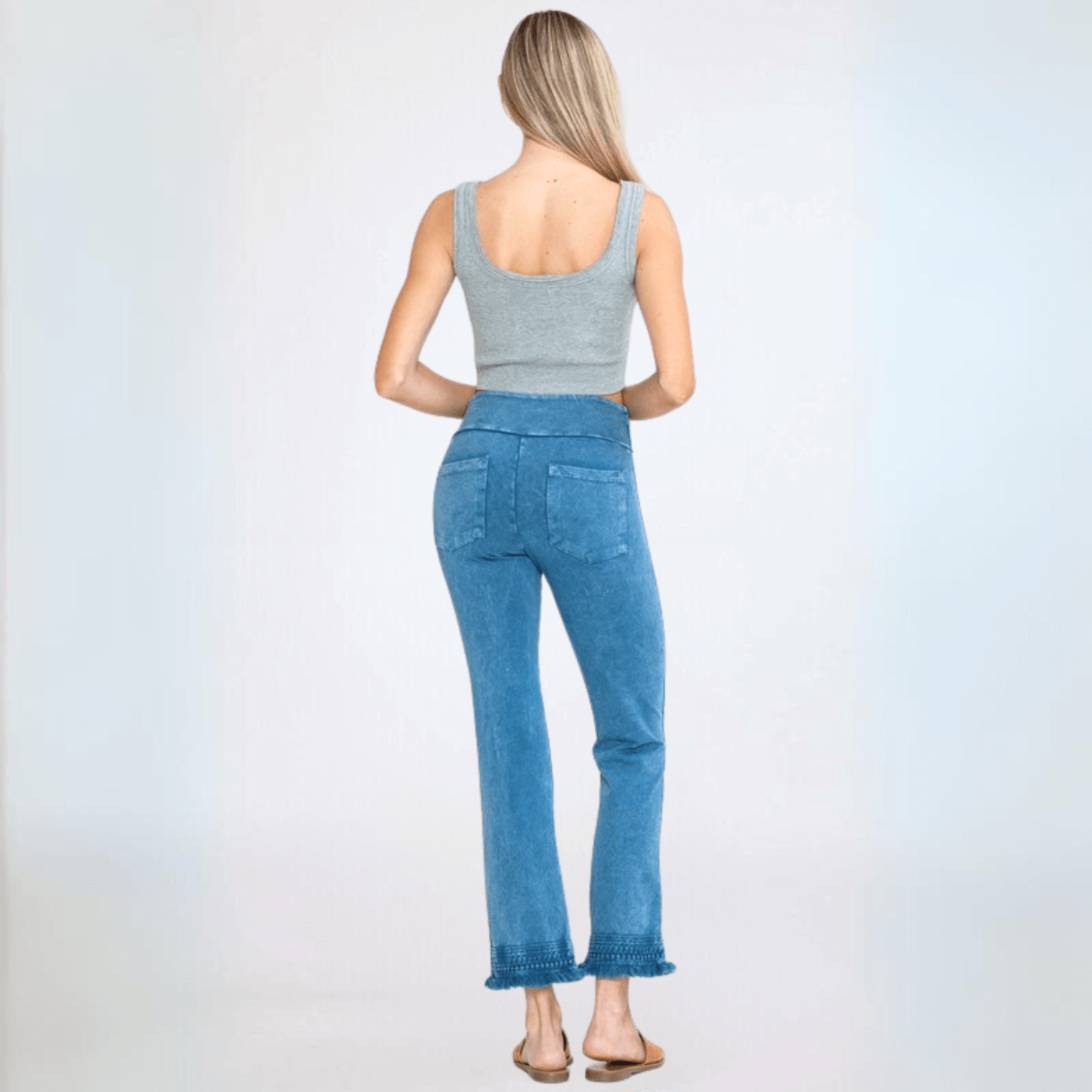 Crochet & Cropped Cotton Jeggings Made in USA