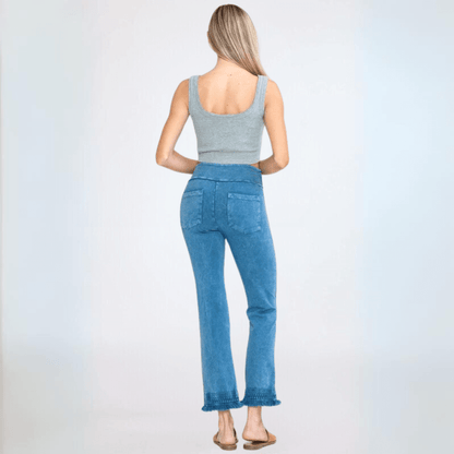 Crochet & Cropped Cotton Jeggings Made in USA