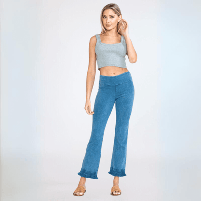 Crochet & Cropped Cotton Jeggings Made in USA