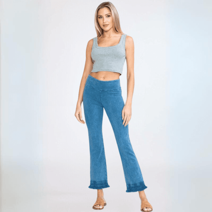 Crochet & Cropped Cotton Jeggings Made in USA