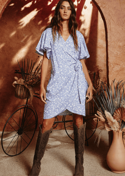 Brook True Wrap Style Mini Dress