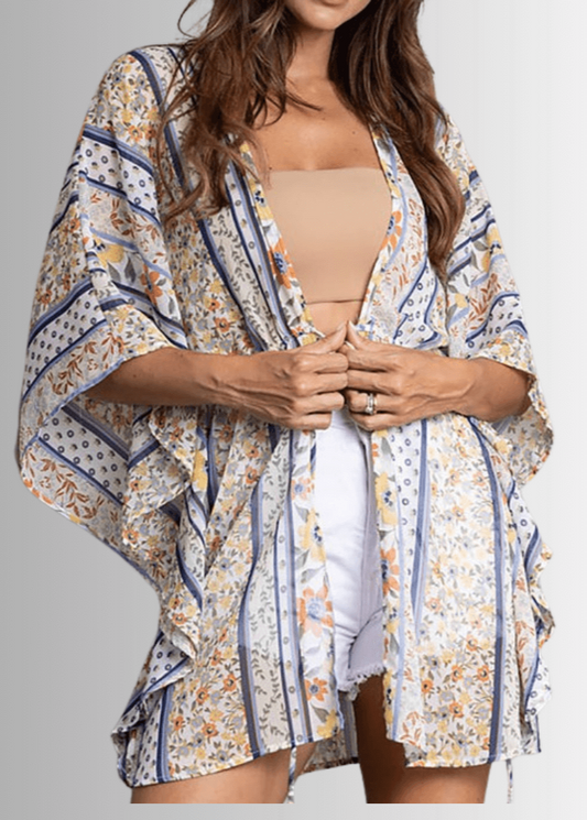 Chelsea Boho Colorful Sheer Kimono Cardigan