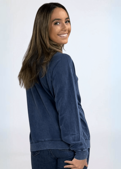 Distressed American Flag Graphic Sweatshirt Made in USA