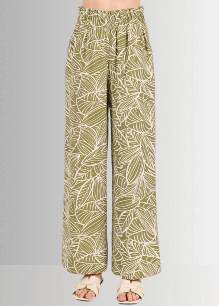 Breezy Tropical Print Pants