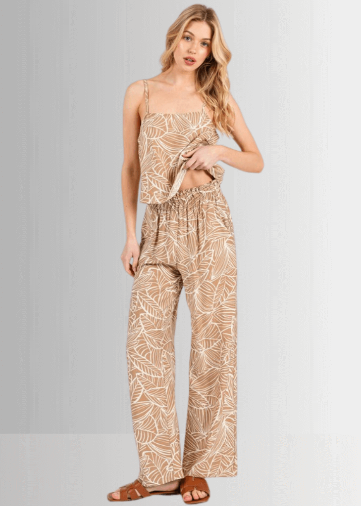 Breezy Tropical Print Pants