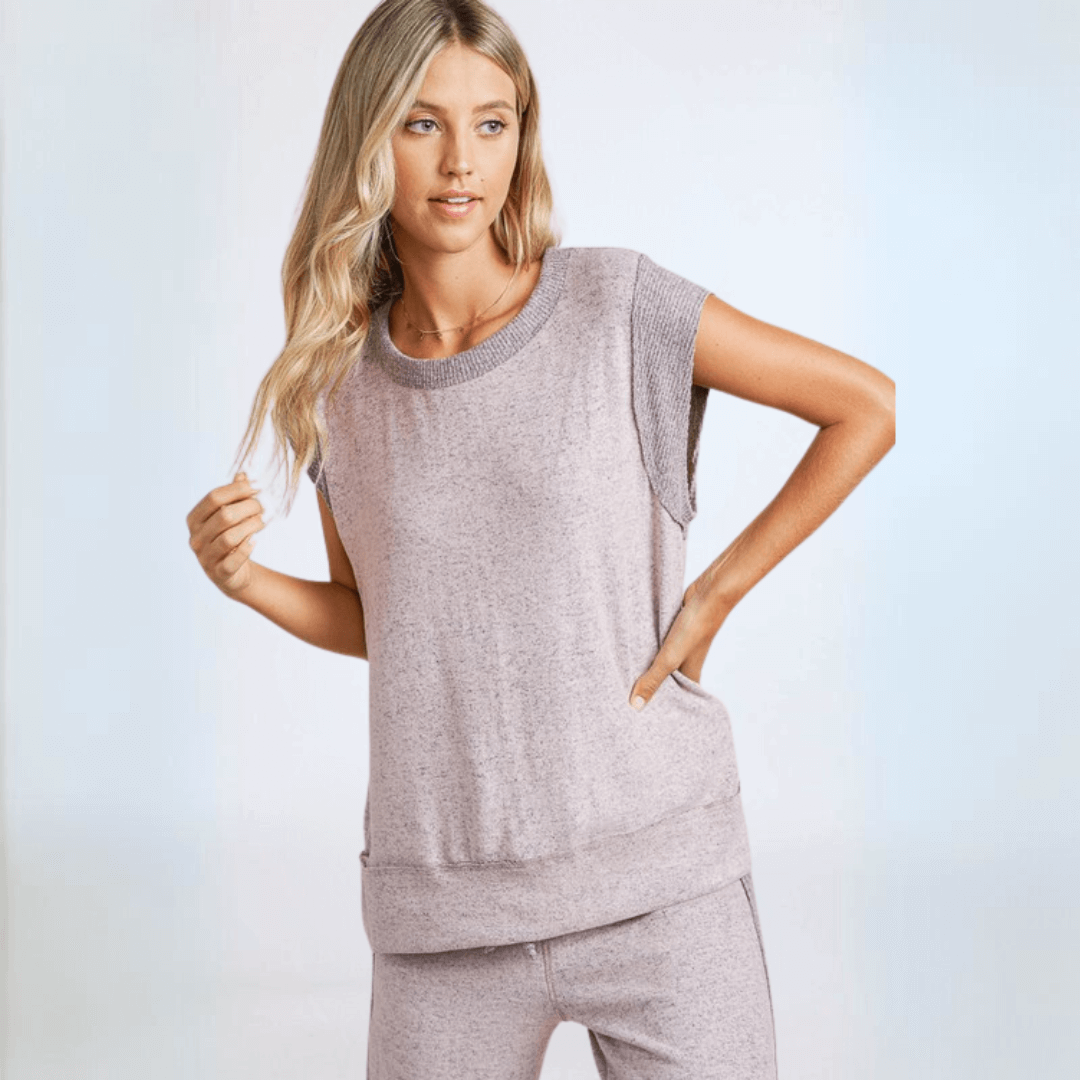 Heather Lilac Soft Brushed Knit Set Made in USA