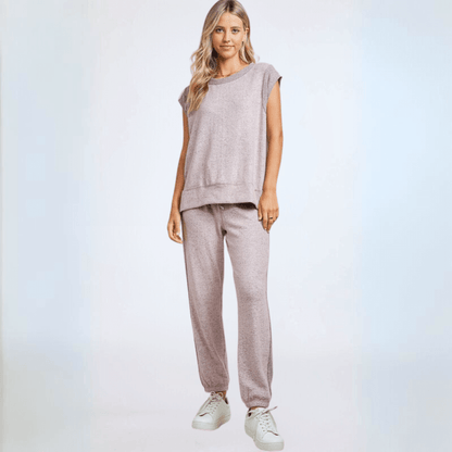 Heather Lilac Soft Brushed Knit Set Made in USA