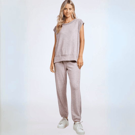 Heather Lilac Soft Brushed Knit Set Made in USA