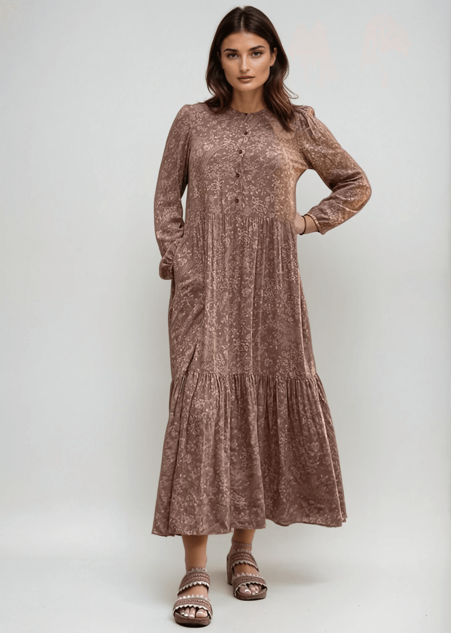 Daniella Floral Tiered Midi Dress